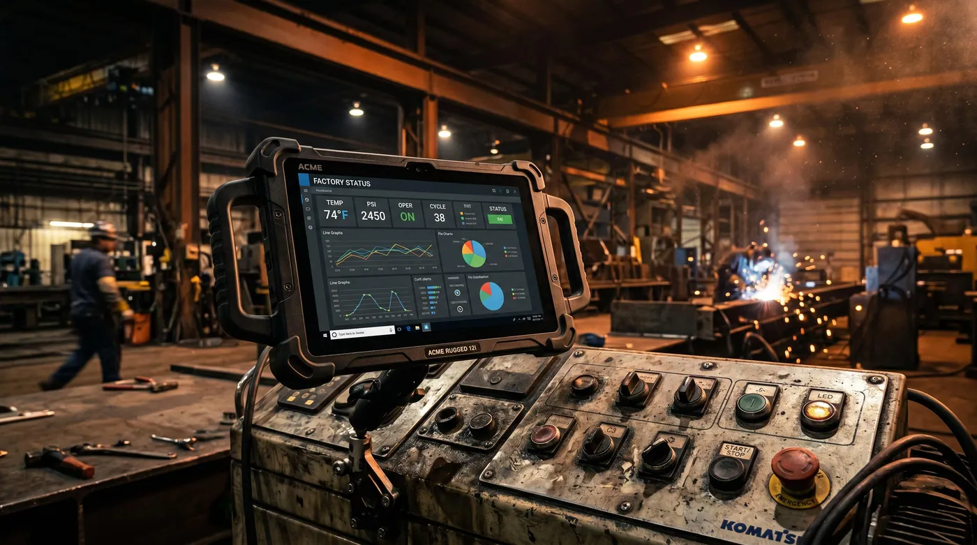 Tablette durcie résistante en environnement industriel